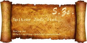 Spitzer Zsüliet névjegykártya